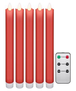 GOOBAY LED rdeča palčna sveča 2.1x24cm set 5