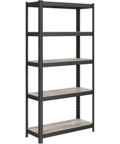 SONGMICS Regal 50 x 100 x 200 cm naravno črna