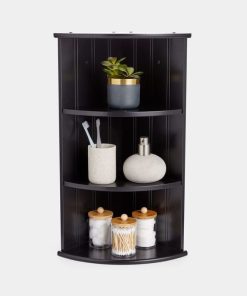 VonHaus črna kotna polica Shrewsbury