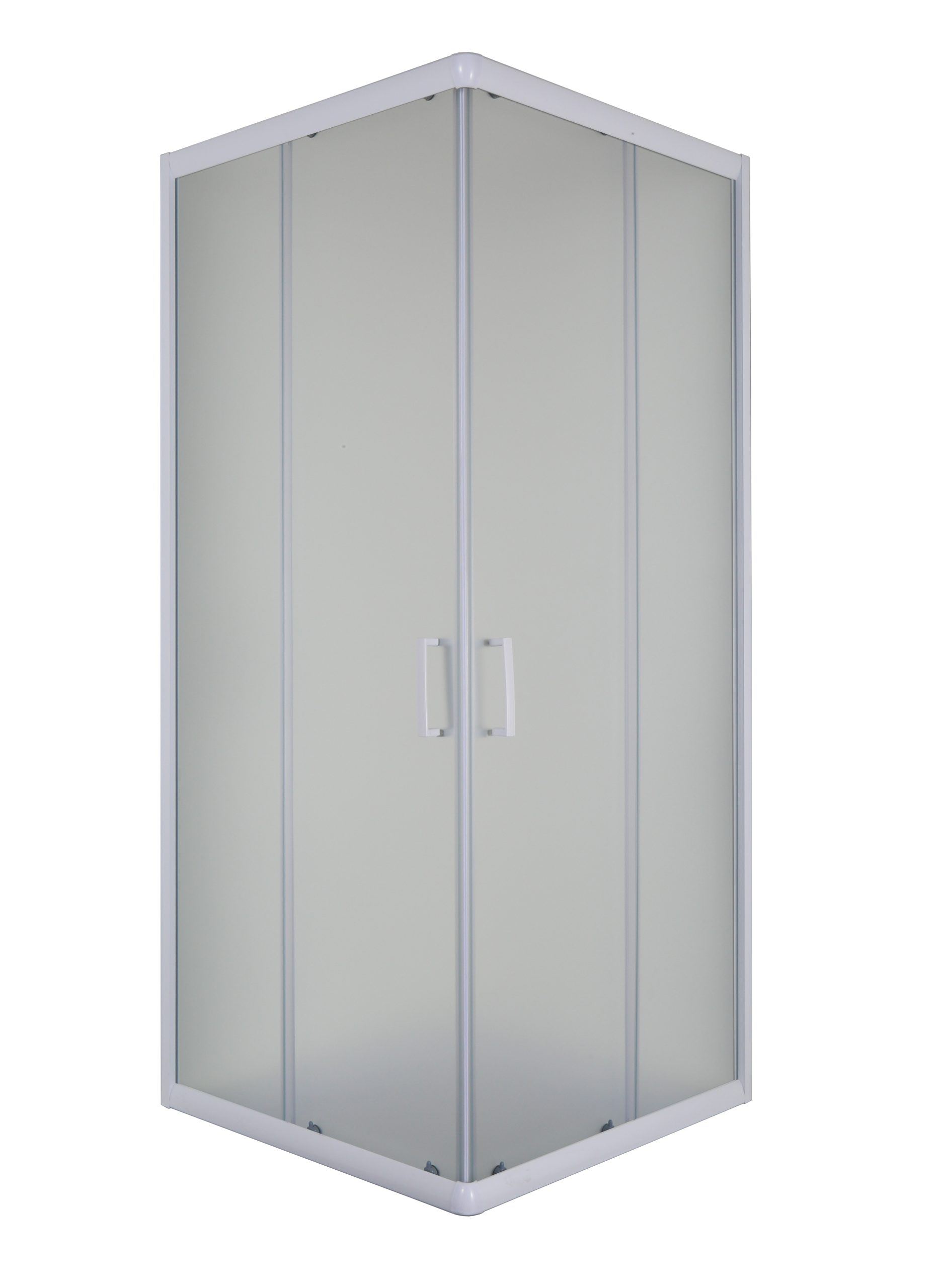 Sanotechnik - Kotna prha z 2 drsnima vratoma, bela 78-80x78-80x190 cm