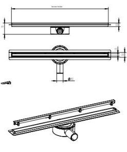 Alternative view of Sanotechnik - Tuš kanaleta Slim 60cm Nirosta videz kroma