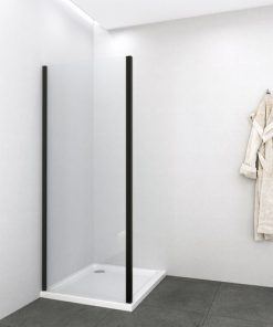 Sanotechnik - Fiksno steklo 90cm črno mat 88,5-90x195cm