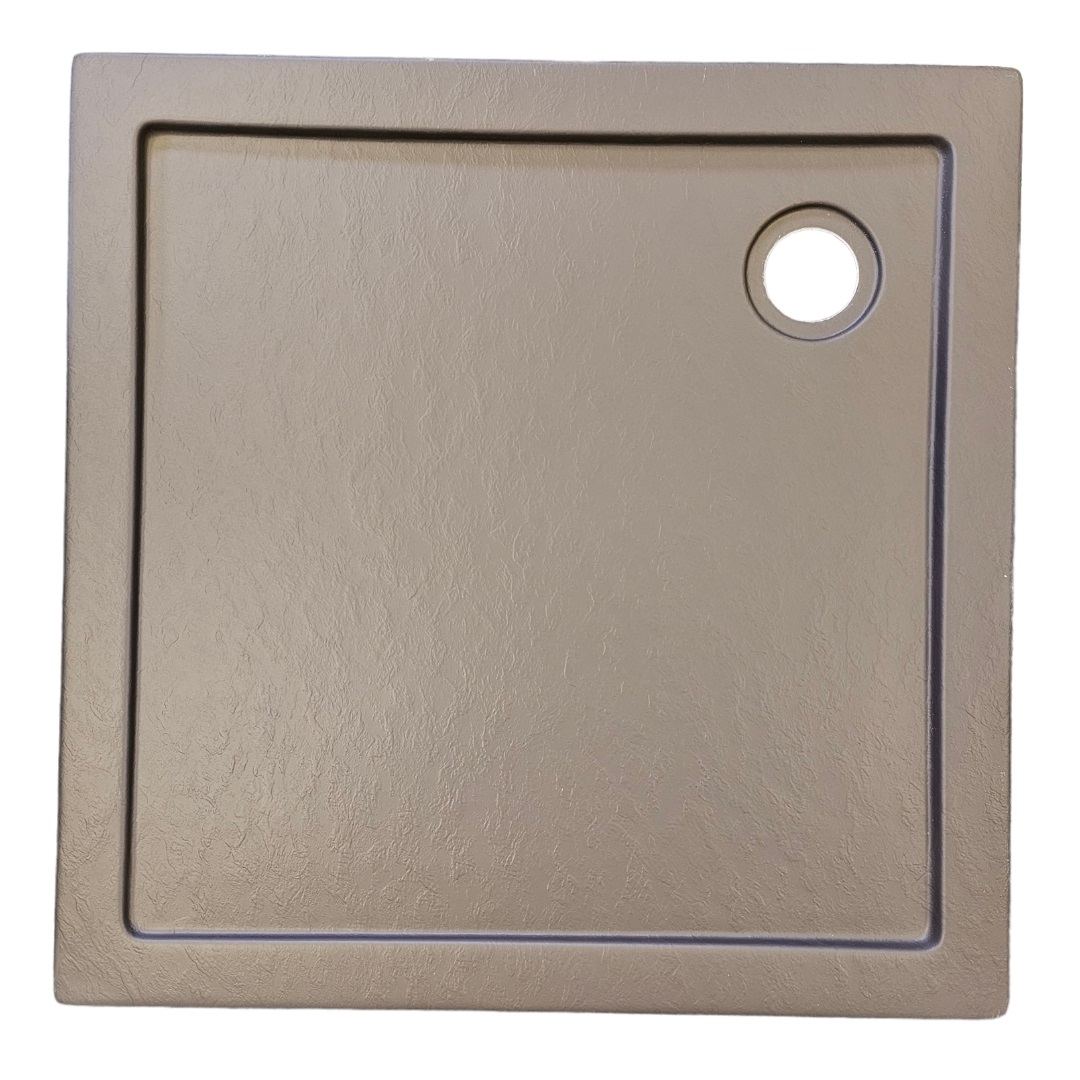 Sanotechnik - Kotna tuš kabina 80x80x4cm siva z efektom kamna