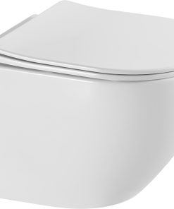 Sanotechnik - WC školjka UNO, brez roba, bel sijaj z WC desko SoftClose