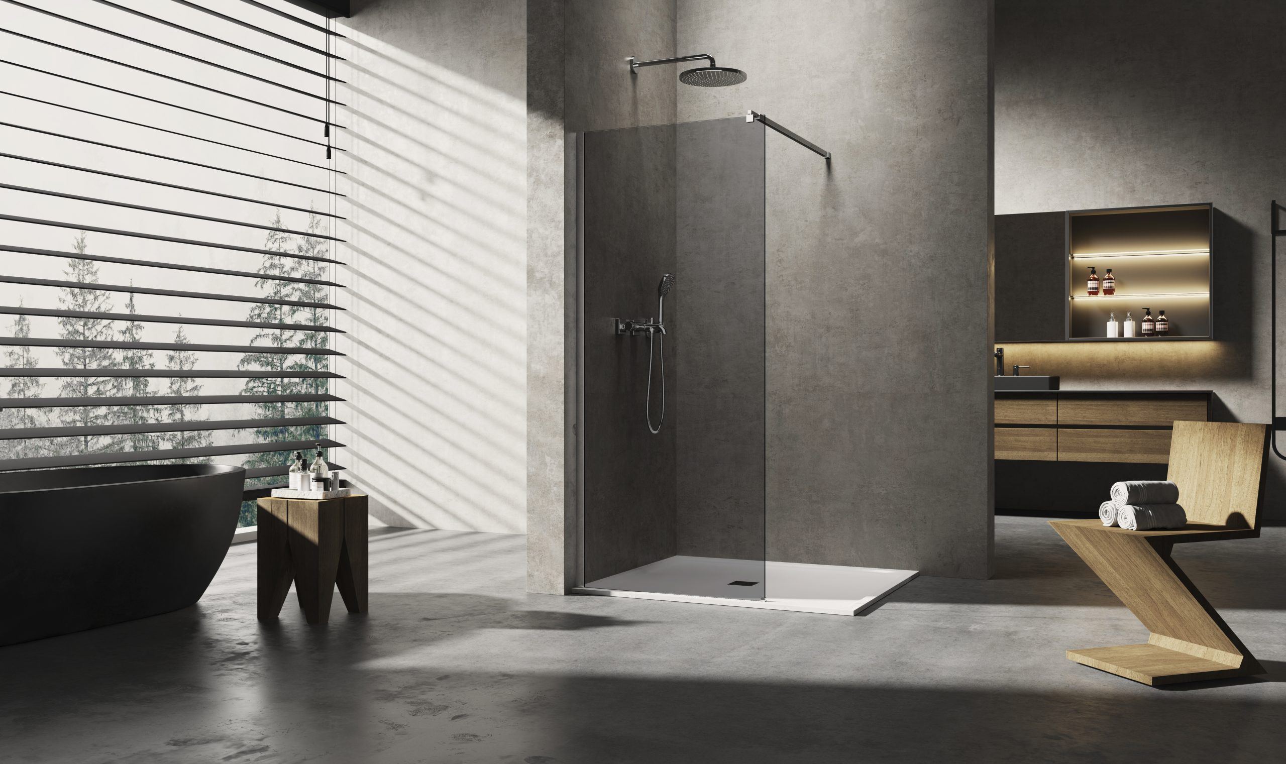 Sanotechnik - Walk-in stena temno steklo - 88x200cm - slika 2