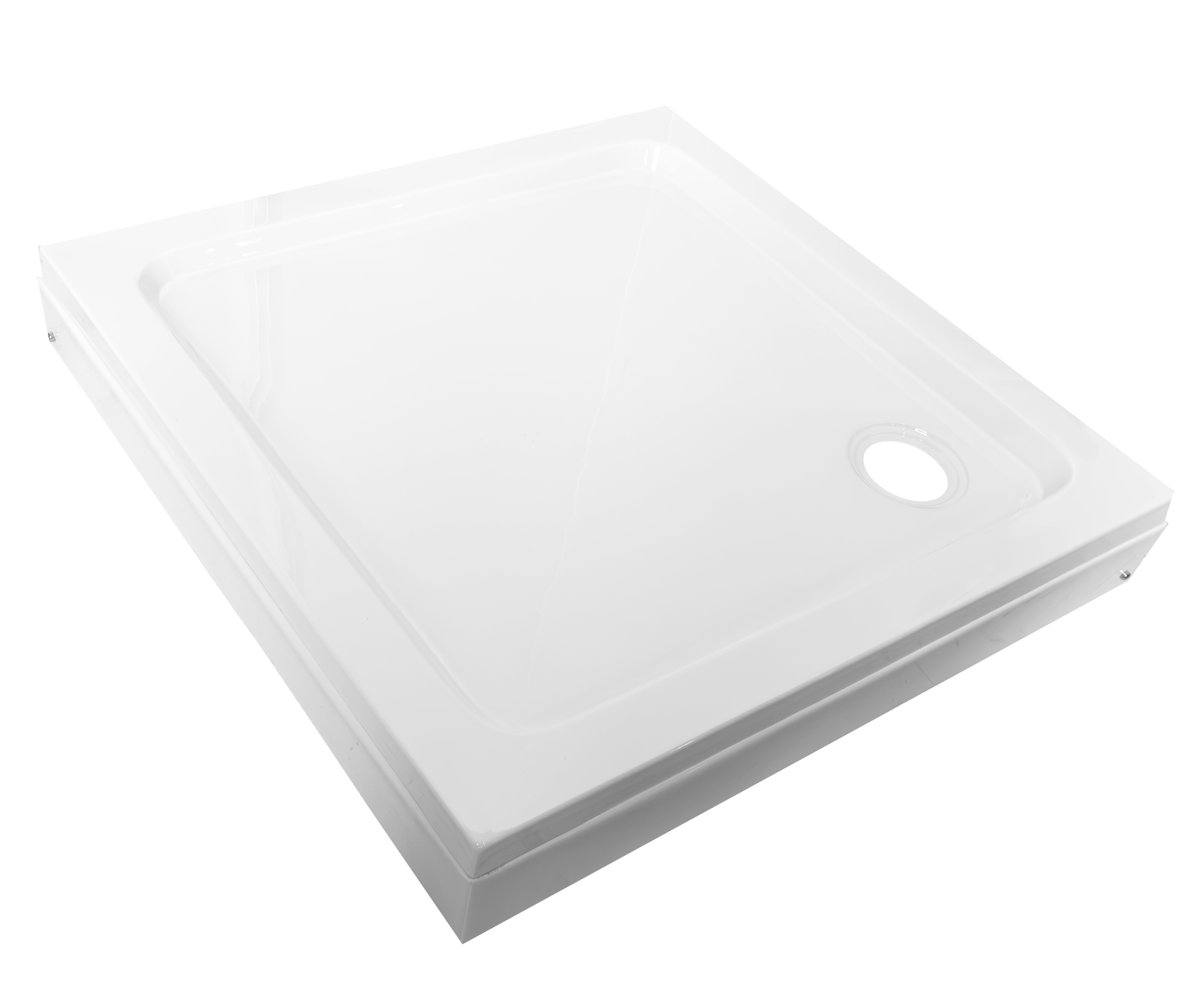Sanotechnik - Bela kotna tuš kad 81x81x15cm z odstranljivo oblogo - slika 2