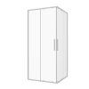 Sanotechnik - Kotna tuš kabina 90 x 200 cm, krom - Polovični set - 6mm ESG Easy-Clean