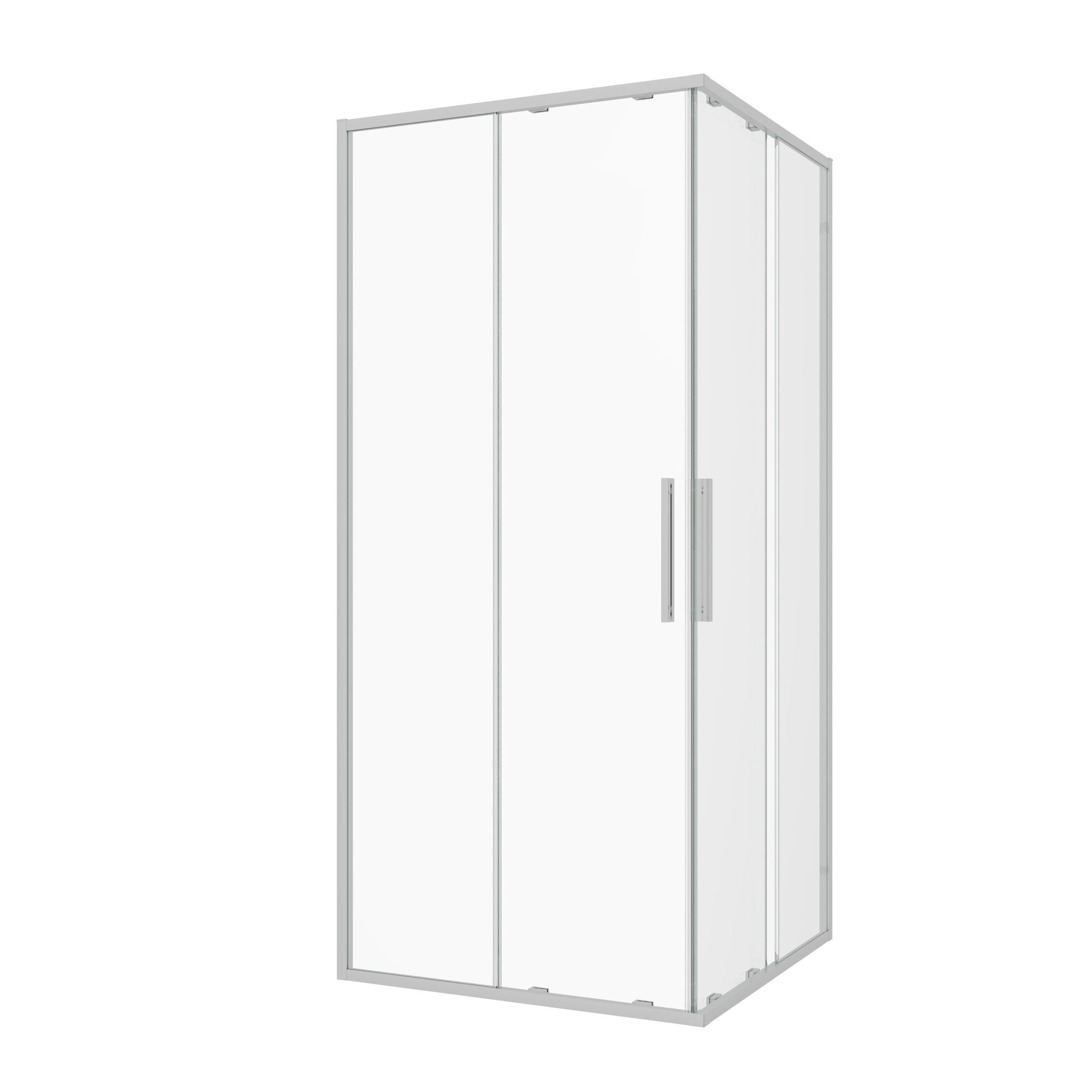 Sanotechnik - Kotna tuš kabina 90 x 200 cm, krom - Polovični set - 6mm ESG Easy-Clean