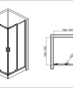 Alternative view of Sanotechnik - Kotni tuš kabina 80x80x180 cm bela