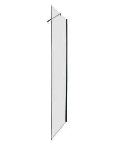 Sanotechnik - Stekleni fiksni del črn mat 95-97x195cm
