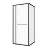 Sanotechnik - Kotna tuš kabina z drsno-vrtljivimi vrati, črna 100x200 6mm ESG Easy-Clean/Easy-Mounting